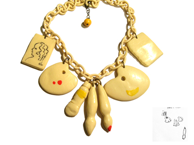 Lill's Jewelry Tokyo. by A Plastic Jewelry & Arty. | 1920's - 1930's - 1940's Vintage Style Bow Necklace.